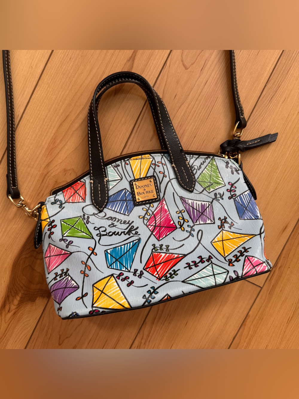 Dooney & Bourke Kite Mini Domed Crossbody Bag Multicolor Sketch Sky Blue